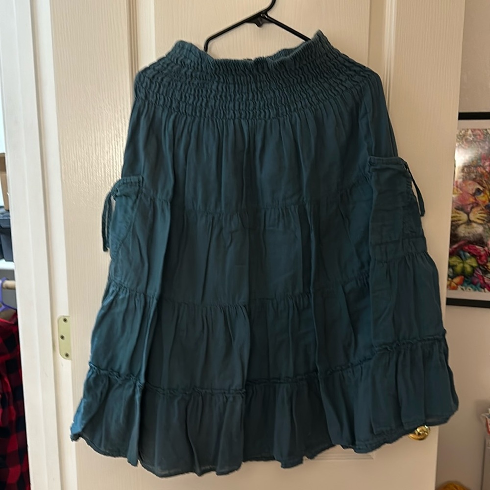 Cotton Flower clothing Pocket Skirt.